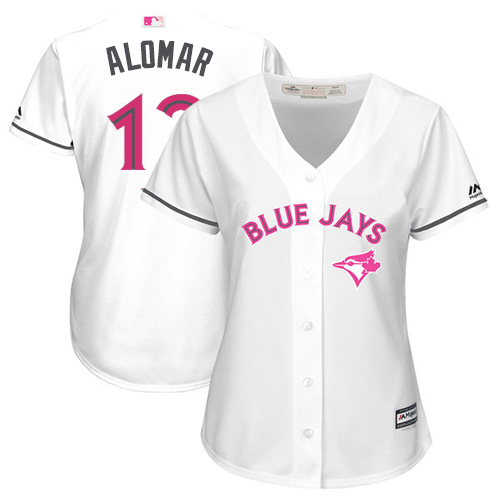 Blue Jays #12 Roberto Alomar White Mother's Day Cool Base Women's Stitched MLB Jersey